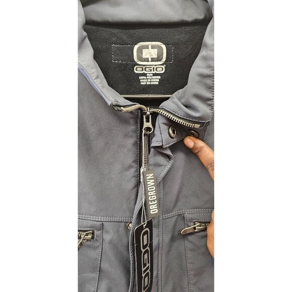 Ogio 1967 Logo on Front Men's Jacket Gray Size M Full-Zip Multiple Pockets. BNWT - Picture 6 of 15